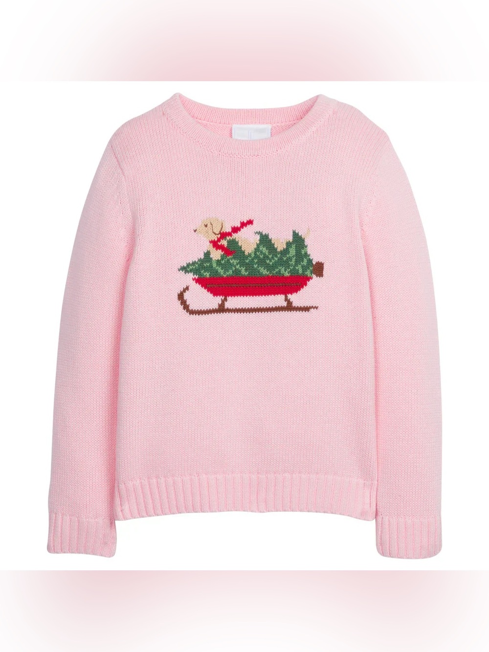 Little English Girls PINK HOLIDAY LAB INTARSIA SWEATER Size 5 100% cotton